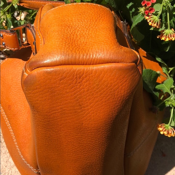 FOSSIL Blackburn Leather Orange caramel HANDBAG - Picture 7 of 8
